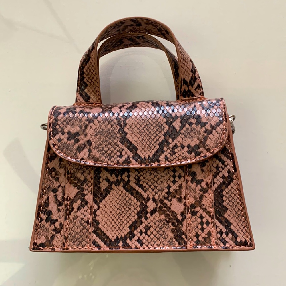 ZARA - Rosy Dusty Pink Snake Print mini Crossbody Bag